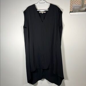 RACHEL Rachel Roy Black Asymmetrical High-Low Sheath Tunic Dress